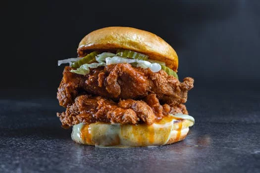 spicy chicken sandwich with pickles